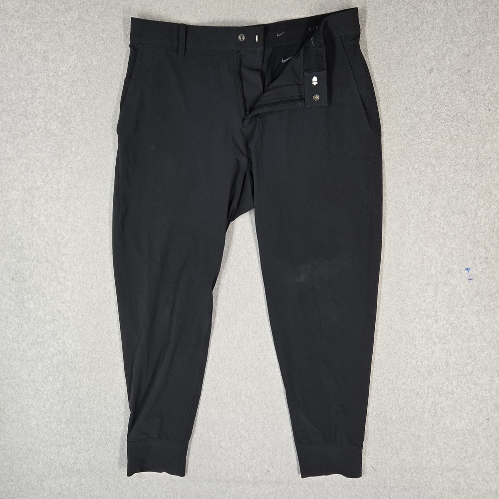 Nike Men Pants 34 Black Tour Repel Jogger Golf 28" Inseam Logo Stretch